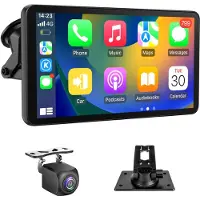 Olvy CarPlay Display 7 Zoll - Boîte de connexion Android Auto et Apple CarPlay avec caméra de recul, navigation GPS, Bluetooth, radio et écran tactile