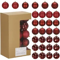Springos Boules de sapin de Noël, lot de 30 décorations de centre de table, 8 cm, incassables