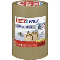 TESA tesapack ULTRA STRONG Paketklebeband - PVC Packband für festes Verpacken und sicheres Bündeln (50 mm)