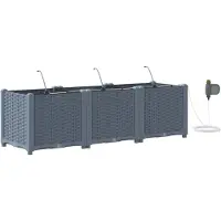 vidaXL Pots de jardin Gris clair 120 x 40 x 37.5 cm Acier