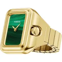 Fossil Bague or / vert foncé / blanc