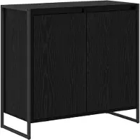 vidaXL Armoire latérale noir aspect chêne 79 x 36 x 75 cm