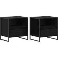 vidaXL Table de chevet avec tiroir 2 pcs Chêne noir 50 x 39,5 x 50 cm