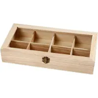 Creativ Company Caisse en bois avec couvercle en verre et fermoir métallique 1 pièce