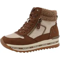 Mustang Bottines à lacets 'Urbana' beige / marron