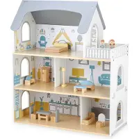Mamabrum grande maison de poupées en bois pour enfants avec accessoires modernes