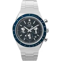 Timex Montre à affichage analogique ' x Peanuts Q Chronograph ' noir / argent