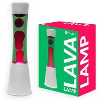 Fisura Lampe à lave - - Lampe à lave verte et rose. Base blanche, liquide vert et lave rose. Avec ampoule de rechange.11x11x39,5