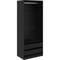 vidaXL Armoire noir aspect chêne 80 x 50 x 200 cm