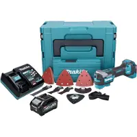 Makita TM 001 GM103 Outil multifonctions sans fil 40 V max Starlock Max Brushless + 1x batterie 4,0 Ah + 37 pcs. kit accessoires + chargeur + Makpac