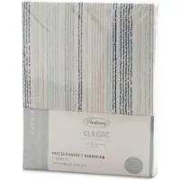 Eurofirany Spannbetttuch 160x200 cm, Baumwolle, blau, weiss, Streifenmuster, 105 g/m2 DRUCK (160 x 200 x 30 cm)