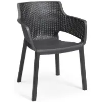 Keter Lots De 6 Fauteuils Monoblocs - Empilables En Résine De Synthese - Forme Cabriolet - Imitation Rotin Tressé - Allibert By - E