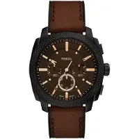 Fossil Montre à affichage analogique 'MACHINE' marron châtaigne / noir