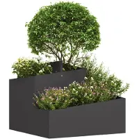 vidaXL Cache-pot de jardin Noir 60 x 60 x 50 cm Acier laminé à froid