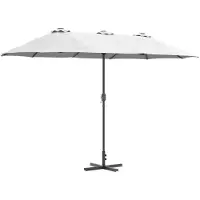 vidaXL Parasol de jardin sable 370 x 197 x 239 cm
