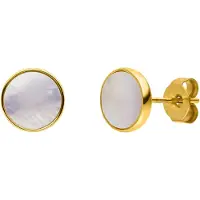 Purelei Boucles d'oreilles 'White Gloss' or / blanc perle