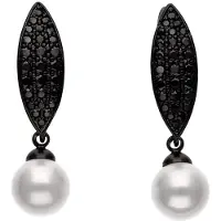 NAEMI Boucles d'oreilles noir / blanc perle