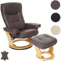MCA fauteuil relax Hamilton cuir charge 130kg marron nature