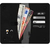 Celly Venus Passport Wallet Noir Faux cuir
