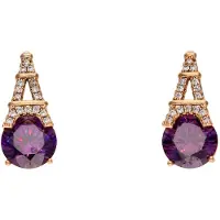 NAEMI Boucles d'oreilles or / violet