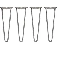 Monster 4 pieds de table en acier brut, de 40,5 cm de long, avec 2 entretoises, diamètre 12 mm