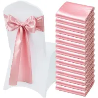 Vevor Nœud de Chaise en Satin Luxueux Rose Lot de 50 Pièces
