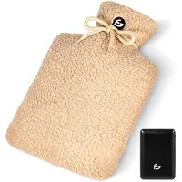 Saaf Bouillotte électrique - 3 étapes - Bouillotte - 10 000 mAh Powerbank - Manchette lavable - Bouillotte rechargeable - Teddy Beige - Comfort