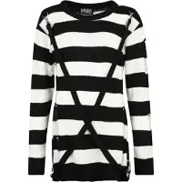 Heartless Pull tricoté Gothic de - Pull Oriana - XS - 3XL - pour Femme - noir/blanc - Taille XXL