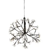 Luca Lighting Suspension de Noël sphérique noire 40 cm LED incluse avec minuterie IP44 - Nobu
