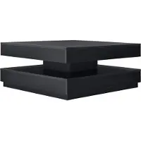 En.casa Table basse 'Florenz' Table de salon carrée 76 x 76 x 38 cm plateau pivotant noir