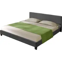 Corium Textile Lit double Lit rembourré 180x200cm Cadre de lit Sommier à lattes Tissu