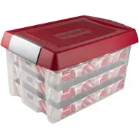 Sunware Nesta boîte de Noël 60L avec insert pour 60 boules transparent rouge
