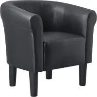 En.casa Fauteuil 'Jelgava' 70x70x58 cm similicuir noir