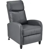 En.casa Fauteuil de relaxation Bregenz Fauteuil de relaxation 102x60x92 cm Fauteuil de télévision Fauteuil avec dossier réglable Fauteuil TV en simili cuir Gris []