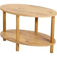 En.casa Table basse 'Højreby' ovale pieds en hêtre 70 x 44 x 43 cm aspect bois
