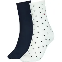 Tommy Hilfiger Femmes, Chaussettes, 2erPack Dot Socks, Blanc, Noir, (lot de 2, 39 - 42)