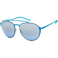 Italia Independent MOD 0221 I THIN METAL, lunettes de soleil pour hommes, couleur bleu ciel, dimensions : 58/16/140