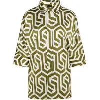 Dreimaster Klassik Chemisier olive / blanc cassé