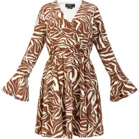 Faina Robe brun foncé / blanc