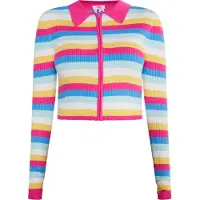 Mymo Cardigan 'Blonda' bleu / jaune / rose / blanc
