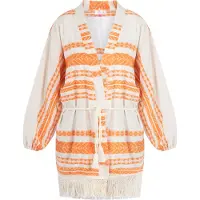 IZIA Kimono orange / blanc naturel