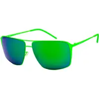 Italia Independent MOD 0210 I THIN METAL, lunettes de soleil pour hommes, monture verte, verres verts, dimensions : 61/13/140
