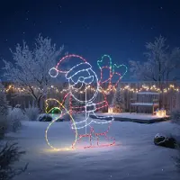 Luca Lighting Lampadaire de Noël Père Noël 117cm LED incluse avec minuterie IP44 - Pax