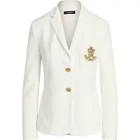 Ralph Lauren pour femme. 200797305001 Blazer en jacquard et métal blanc (XXL), Casuel, Coton