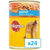 Pedigree Junior 24x400g aliment complet humide pour chiens en croissance avec du poulet en gelée