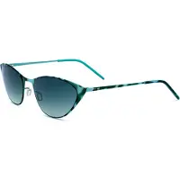 Italia Independent MOD 0203 I THIN METAL, monture en métal havane, verres vert aquatique, 55/19/140. Lunettes de soleil pour femmes