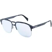 Italia Independent I I MOD METAL 0502, lunettes de soleil noires effet craquelé, pour hommes, dimensions : 54/16/145