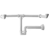 Hak Bruckner Accessories - Siphon de lavabo Mosquito pour double vasque, 1 1/4, vidage 40 mm, blanc 151.130.0