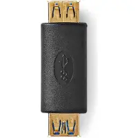 Nedis Adaptateur USB-A - USB 3.2 Gen 1 - USB-A femelle - USB-A femelle - 5 Gbps - rond - doré - anthracite - boîte