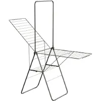 STAUS&BACH étendoir à linge avec tringle 25.99m - Étendoir à linge pliable - Acier - Noir mat - Aeriq Flex